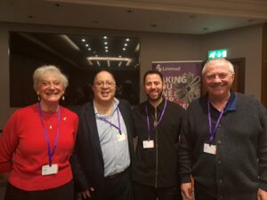 From left to right stand: Rabbi Sybil Sheridan, David Mason, Phil Rosenberg, and Lord Mann.